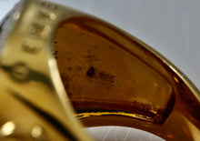 Load image into Gallery viewer, Denver Broncos Diamond Vermeil Sterling Silver Acrylic Signet Ring Size 10