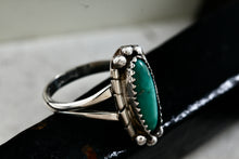 Load image into Gallery viewer, Lorencita Garcia Native American Oval Turquoise Silver Ring Size 8