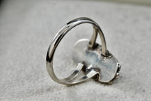 Load image into Gallery viewer, Lorencita Garcia Native American Oval Turquoise Silver Ring Size 8