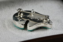Load image into Gallery viewer, Native American Jamison Kee Navajo Turquoise Lapis Coral Running Bear Brooch Pin