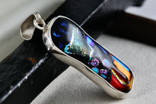 Load image into Gallery viewer, Sterling Silver Multi-Color High Quality Glass Resin Bar 2.25" Pendant