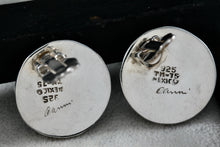 Load image into Gallery viewer, Vintage Taxco Mexico Sterling Silver Swirl Circle Beaded Edge Clip-On Earrings