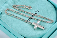 Load image into Gallery viewer, Tiffany & Co. Paloma Picasso Silver Large Tenderness Heart Cross Pendant Necklace