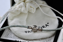 Load image into Gallery viewer, Pandora Silver Gray Braided Double-Leather Charm 15" Dual Bracelet/Necklace