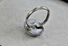 Load image into Gallery viewer, Native American Silver Handmade Polished Turquoise Pebble Ring Size 6.5