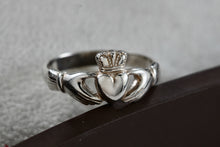Load image into Gallery viewer, Sterling Silver Irish Claddagh Crown of Hearts Ring Ireland Size 7