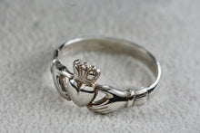 Load image into Gallery viewer, Sterling Silver Irish Claddagh Crown of Hearts Ring Ireland Size 7