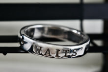 Load image into Gallery viewer, Vintage Sterling Silver TRUE LOVE WAITS Narrow Band Ring Size 8 Signed