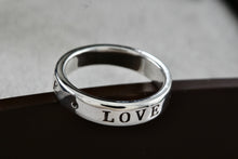 Load image into Gallery viewer, Vintage Sterling Silver TRUE LOVE WAITS Narrow Band Ring Size 8 Signed