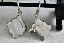 Load image into Gallery viewer, Vintage Sterling Silver Tik Tac Toe Swirl Square Dangle Earrings