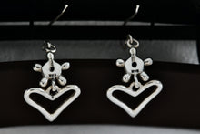 Load image into Gallery viewer, Sterling Silver Ship Wheel Turtle Heart Drop Dangle Hook Earrings