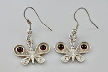 Load image into Gallery viewer, Sterling Silver Purple Amethyst Beads Butterfly Hook Earrings