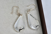 Load image into Gallery viewer, Hecho En Mexico Silver Large Dangle Teardrop Island Themed Etched Earrings