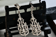 Load image into Gallery viewer, Sterling Silver Large Rhinestone Chandelier Swing Drop 2" Earrings