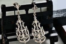 Load image into Gallery viewer, Sterling Silver Large Rhinestone Chandelier Swing Drop 2" Earrings