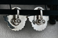Load image into Gallery viewer, Vintage Silver Mexico Black Onyx Carved Masked Clip-On Screw-Back Earrings