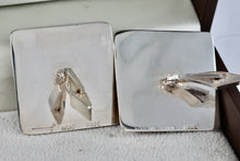 Load image into Gallery viewer, Sterling Silver Men's Hand Made Square Polished Gemstones Cufflinks