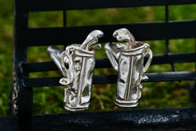 Load image into Gallery viewer, Vintage Men's Sterling Silver Golf Bag & Clubs Cufflinks