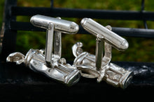 Load image into Gallery viewer, Vintage Men's Sterling Silver Golf Bag & Clubs Cufflinks