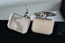 Load image into Gallery viewer, Vintage Scandinavian Solid Sterling Silver Octagon Rectangle Cufflinks K&EC Sweden