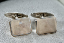 Load image into Gallery viewer, Vintage Scandinavian Solid Sterling Silver Octagon Rectangle Cufflinks K&EC Sweden