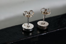 Load image into Gallery viewer, Native American Zuni Coral, Turquoise, Pearl & Onyx Inlay Silver Round Stud Earring