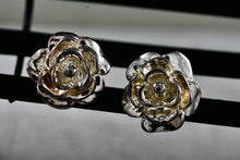 Load image into Gallery viewer, Jacmel Mauritius JCM Sterling Silver Rose Flower Stud Earrings
