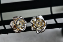 Load image into Gallery viewer, Jacmel Mauritius JCM Sterling Silver Rose Flower Stud Earrings