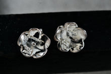 Load image into Gallery viewer, Jacmel Mauritius JCM Sterling Silver Rose Flower Stud Earrings