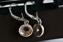 Load image into Gallery viewer, DBJ Sterling Silver Round Aquamarine Rhinestone Dangle Clip-On Earrings