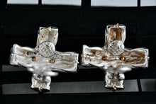 Load image into Gallery viewer, Pazia Sterling Silver & 18K Gold Large "X" Twist Rope Clip-on Earrings