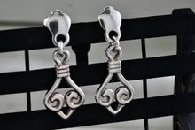 Load image into Gallery viewer, James Avery Retired Sterling Silver Dangle Scroll Earrings