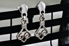 Load image into Gallery viewer, James Avery Retired Sterling Silver Dangle Scroll Earrings