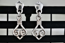 Load image into Gallery viewer, James Avery Retired Sterling Silver Dangle Scroll Earrings