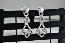 Load image into Gallery viewer, James Avery Retired Sterling Silver Dangle Scroll Earrings