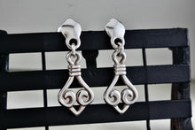 Load image into Gallery viewer, James Avery Retired Sterling Silver Dangle Scroll Earrings