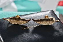 Load image into Gallery viewer, Tiffany & Co. Vintage 1950's Vermeil Sterling Feather Screw-Back Clip-On Earrings