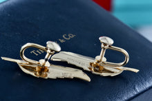 Load image into Gallery viewer, Tiffany & Co. Vintage 1950's Vermeil Sterling Feather Screw-Back Clip-On Earrings