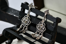 Load image into Gallery viewer, Vintage Sterling Silver Rhinestone Chandelier Dangle Triple Drop Stud 1.75" Earrings