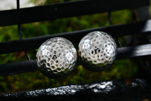 Load image into Gallery viewer, NF Sterling Silver Golf Ball Dome Round Stud Earrings Thailand