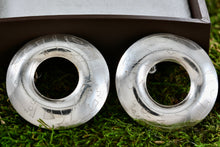 Load image into Gallery viewer, 1989 Native American Engraved Themed Large Circle Disc Silver Earrings Signed