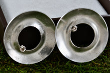 Load image into Gallery viewer, 1989 Native American Engraved Themed Large Circle Disc Silver Earrings Signed