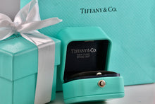 Load image into Gallery viewer, Tiffany & Co. Blue Teal Leather Engagement Ring Presentation Box Packaging