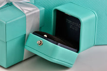 Load image into Gallery viewer, Tiffany & Co. Blue Teal Leather Engagement Ring Presentation Box Packaging