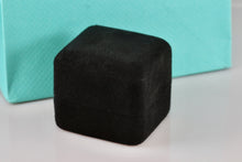 Load image into Gallery viewer, Tiffany & Co. Small Black Suede Royal Blue Silk Engagement Ring Presentation Box