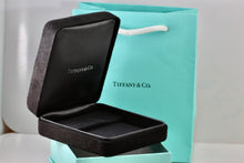 Load image into Gallery viewer, Tiffany & Co. Large Black Suede Silk Earrings Presentation Box Packaging
