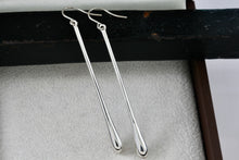 Load image into Gallery viewer, Large Sterling Silver Elongated Teardrop Dangle Hook 2.5" Earrings