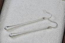 Load image into Gallery viewer, Large Sterling Silver Elongated Teardrop Dangle Hook 2.5" Earrings