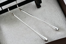 Load image into Gallery viewer, Large Sterling Silver Elongated Teardrop Dangle Hook 2.5" Earrings