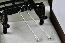 Load image into Gallery viewer, Large Sterling Silver Elongated Teardrop Dangle Hook 2.5" Earrings